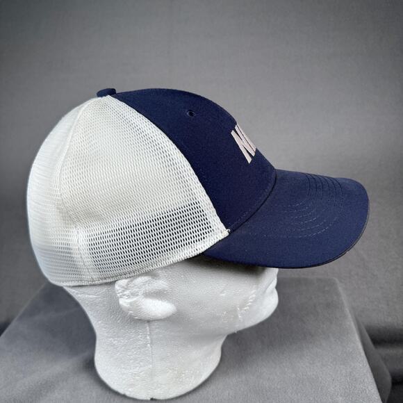 Nike Hat Cap Fitted Mens M/L Blue White Legacy91 Dri-FIT Mesh Trucker AO9293-451 - Picture 5 of 11